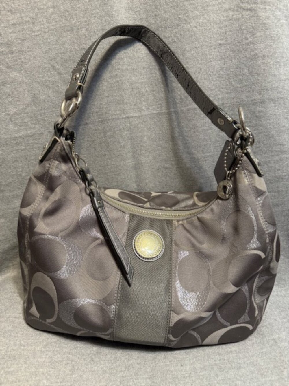 COACH Hobo Bag, metallic silver